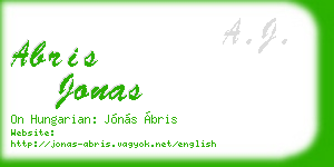 abris jonas business card